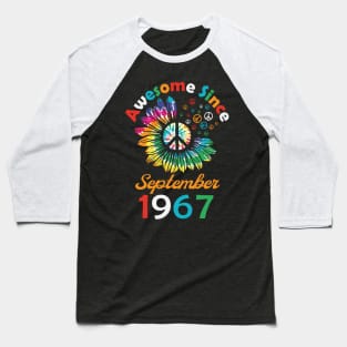 Funny Birthday Quote, Awesome Since September 1967, Retro Birthday Baseball T-Shirt